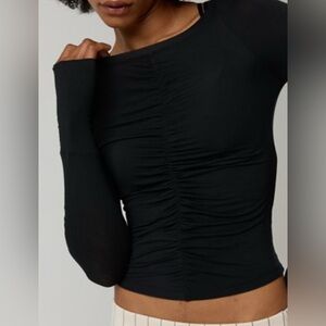 OFFLINE By Aerie•Thumbs Up Ruched Long Sleeve T-Shirt•Size S•NWT